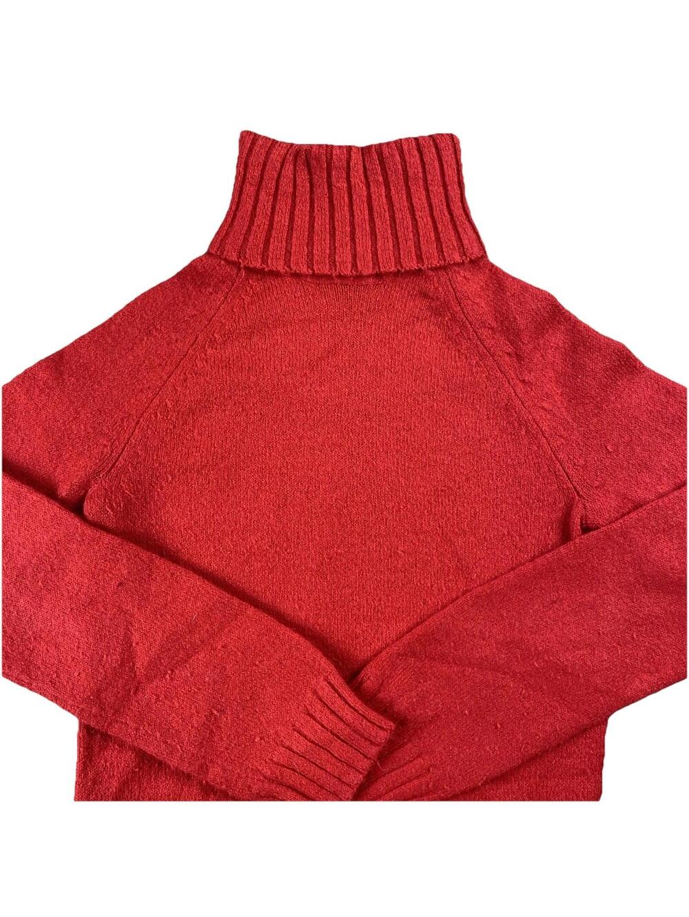 GAP Red Wool Blend Turtleneck Pullover Sweater Women's Small Gapstretch